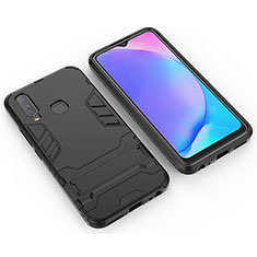 Coque Contour Silicone et Plastique Housse Etui Mat avec Support KC2 pour Vivo Y12 Noir