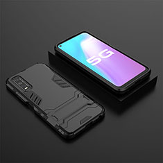 Coque Contour Silicone et Plastique Housse Etui Mat avec Support KC2 pour Vivo Y51s 5G Noir