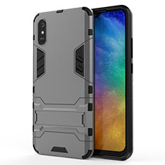 Coque Contour Silicone et Plastique Housse Etui Mat avec Support KC2 pour Xiaomi Redmi 9i Gris