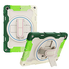 Coque Contour Silicone et Plastique Housse Etui Mat avec Support L01 pour Apple iPad 10.2 (2020) Vert