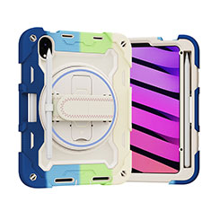 Coque Contour Silicone et Plastique Housse Etui Mat avec Support L02 pour Apple iPad Mini 6 Bleu Ciel