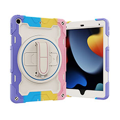 Coque Contour Silicone et Plastique Housse Etui Mat avec Support L03 pour Apple iPad 10.2 (2019) Violet