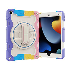 Coque Contour Silicone et Plastique Housse Etui Mat avec Support L03 pour Apple iPad 10.2 (2020) Violet