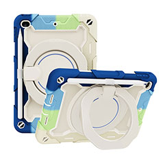 Coque Contour Silicone et Plastique Housse Etui Mat avec Support L03 pour Apple iPad Mini 4 Bleu Ciel