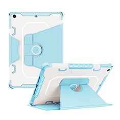 Coque Contour Silicone et Plastique Housse Etui Mat avec Support L04 pour Apple iPad 10.2 (2019) Bleu