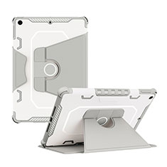 Coque Contour Silicone et Plastique Housse Etui Mat avec Support L04 pour Apple iPad 10.2 (2021) Gris