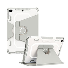 Coque Contour Silicone et Plastique Housse Etui Mat avec Support L04 pour Apple iPad Mini 4 Gris