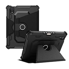 Coque Contour Silicone et Plastique Housse Etui Mat avec Support L04 pour Apple iPad Mini 6 Noir