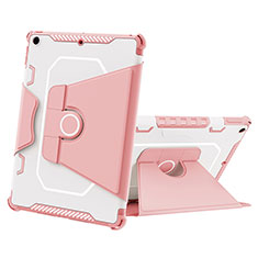 Coque Contour Silicone et Plastique Housse Etui Mat avec Support L05 pour Apple iPad 10.2 (2019) Rose