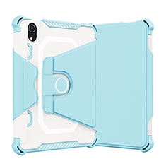 Coque Contour Silicone et Plastique Housse Etui Mat avec Support L05 pour Apple iPad Mini 6 Bleu