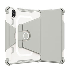 Coque Contour Silicone et Plastique Housse Etui Mat avec Support L05 pour Apple iPad Mini 6 Gris