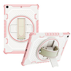 Coque Contour Silicone et Plastique Housse Etui Mat avec Support L07 pour Apple iPad 10.2 (2021) Or Rose