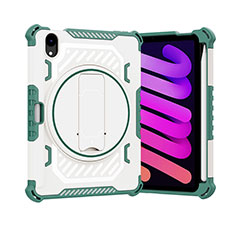 Coque Contour Silicone et Plastique Housse Etui Mat avec Support L07 pour Apple iPad Mini 6 Vert