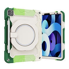 Coque Contour Silicone et Plastique Housse Etui Mat avec Support L13 pour Apple iPad Pro 11 (2021) Vert
