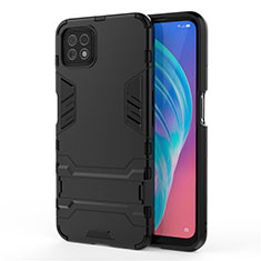 Coque Contour Silicone et Plastique Housse Etui Mat avec Support M01 pour Oppo A72 5G Noir