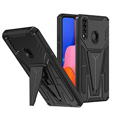 Coque Contour Silicone et Plastique Housse Etui Mat avec Support MQ1 pour Samsung Galaxy A20s Noir