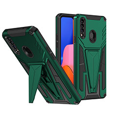 Coque Contour Silicone et Plastique Housse Etui Mat avec Support MQ1 pour Samsung Galaxy A20s Vert