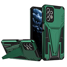 Coque Contour Silicone et Plastique Housse Etui Mat avec Support MQ1 pour Samsung Galaxy A23 4G Vert