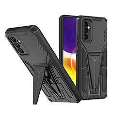 Coque Contour Silicone et Plastique Housse Etui Mat avec Support MQ1 pour Samsung Galaxy A24 4G Noir