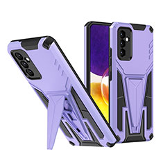 Coque Contour Silicone et Plastique Housse Etui Mat avec Support MQ1 pour Samsung Galaxy A24 4G Violet