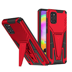 Coque Contour Silicone et Plastique Housse Etui Mat avec Support MQ1 pour Samsung Galaxy A31 Rouge