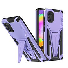 Coque Contour Silicone et Plastique Housse Etui Mat avec Support MQ1 pour Samsung Galaxy A31 Violet