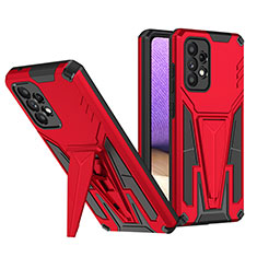 Coque Contour Silicone et Plastique Housse Etui Mat avec Support MQ1 pour Samsung Galaxy A52 4G Rouge