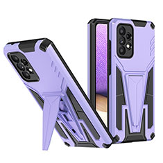 Coque Contour Silicone et Plastique Housse Etui Mat avec Support MQ1 pour Samsung Galaxy A52 4G Violet