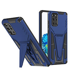 Coque Contour Silicone et Plastique Housse Etui Mat avec Support MQ1 pour Samsung Galaxy S20 Plus 5G Bleu