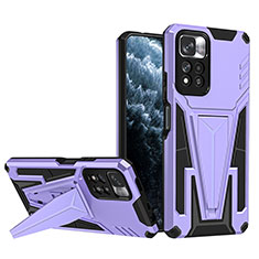 Coque Contour Silicone et Plastique Housse Etui Mat avec Support MQ1 pour Xiaomi Mi 11i 5G (2022) Violet