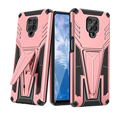 Coque Contour Silicone et Plastique Housse Etui Mat avec Support MQ1 pour Xiaomi Poco M2 Pro Or Rose