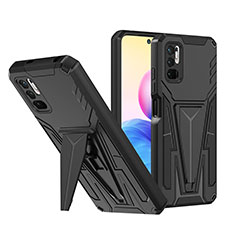 Coque Contour Silicone et Plastique Housse Etui Mat avec Support MQ1 pour Xiaomi POCO M3 Pro 5G Noir