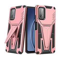 Coque Contour Silicone et Plastique Housse Etui Mat avec Support MQ1 pour Xiaomi Redmi 9 Power Or Rose