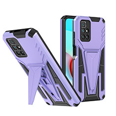 Coque Contour Silicone et Plastique Housse Etui Mat avec Support MQ1 pour Xiaomi Redmi Note 11 4G (2021) Violet