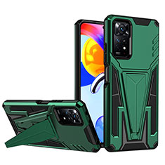 Coque Contour Silicone et Plastique Housse Etui Mat avec Support MQ1 pour Xiaomi Redmi Note 12 Pro 4G Vert