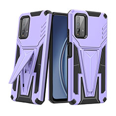 Coque Contour Silicone et Plastique Housse Etui Mat avec Support MQ1 pour Xiaomi Redmi Note 9 4G Violet