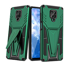 Coque Contour Silicone et Plastique Housse Etui Mat avec Support MQ1 pour Xiaomi Redmi Note 9 Pro Vert