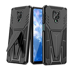 Coque Contour Silicone et Plastique Housse Etui Mat avec Support MQ1 pour Xiaomi Redmi Note 9S Noir