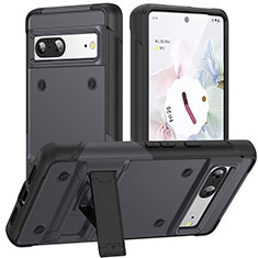 Coque Contour Silicone et Plastique Housse Etui Mat avec Support MQ2 pour Google Pixel 7 5G Gris Fonce