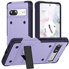 Coque Contour Silicone et Plastique Housse Etui Mat avec Support MQ2 pour Google Pixel 7 5G Violet