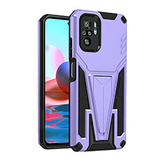 Coque Contour Silicone et Plastique Housse Etui Mat avec Support MQ2 pour Xiaomi Redmi Note 11 SE India 4G Violet