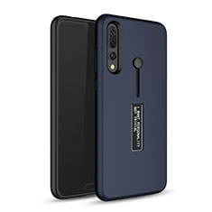 Coque Contour Silicone et Plastique Housse Etui Mat avec Support P01 pour Huawei P20 Pro Bleu