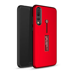 Coque Contour Silicone et Plastique Housse Etui Mat avec Support P01 pour Huawei P20 Pro Rouge