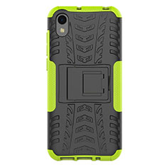 Coque Contour Silicone et Plastique Housse Etui Mat avec Support pour Huawei Enjoy 8S Vert