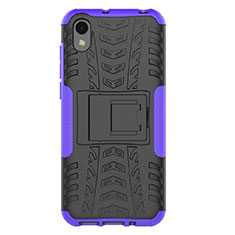 Coque Contour Silicone et Plastique Housse Etui Mat avec Support pour Huawei Enjoy 8S Violet