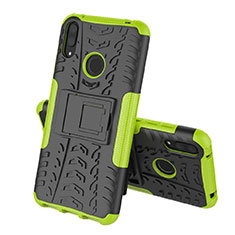 Coque Contour Silicone et Plastique Housse Etui Mat avec Support pour Huawei Enjoy 9 Vert