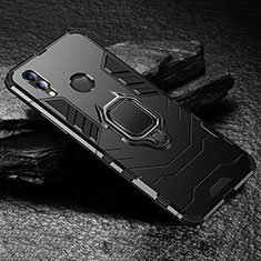 Coque Contour Silicone et Plastique Housse Etui Mat avec Support pour Huawei Honor 8X Noir
