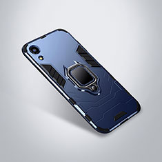 Coque Contour Silicone et Plastique Housse Etui Mat avec Support pour Huawei Honor Play 8A Bleu