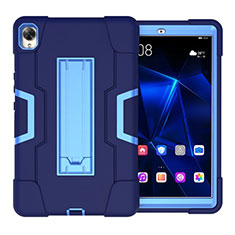 Coque Contour Silicone et Plastique Housse Etui Mat avec Support pour Huawei MediaPad M6 10.8 Bleu