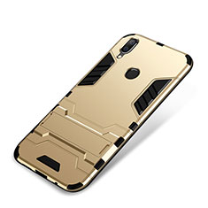 Coque Contour Silicone et Plastique Housse Etui Mat avec Support pour Huawei Nova 3i Or